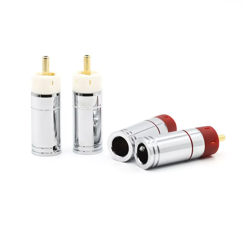 

Hight Quality Hifi DIY RCA Plug Connectors Cable 9mm Silver plated or 24K Gold Plated Brass RCA JACK Connect Adapter