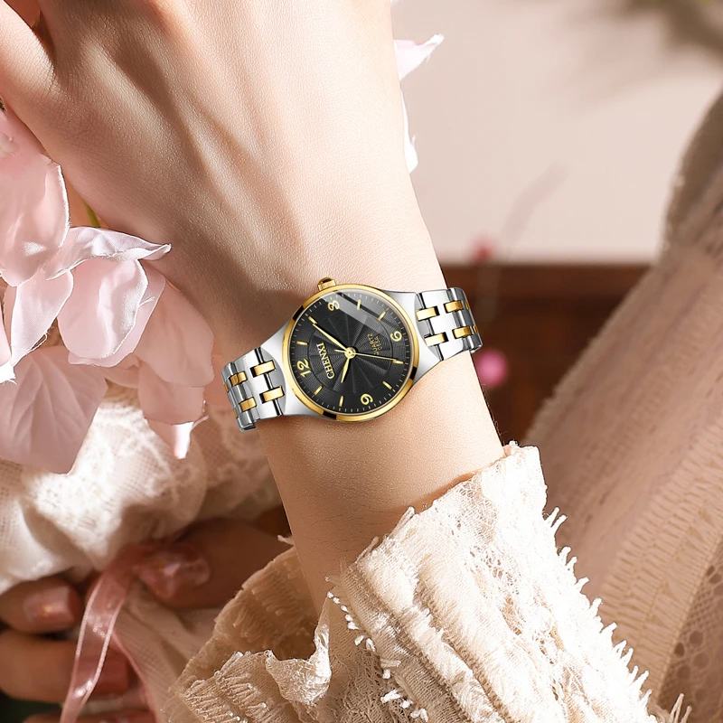 Couple Watch CHENXI Luxury Women's Watches Silver Stainless Steel Classic Simple Business Men's Watch Gift His Hers Watch Sets