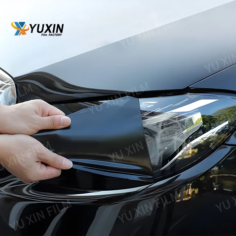 Фото Yuxin черный УФ-свет, меняющий цвет, ТПУ, пленка для фар, тонировочная пленка для задних фонарей, наклейка для автомобильной лампы, 30 см * 10 м, пленка для автомобильной лампы из ТПУ №3