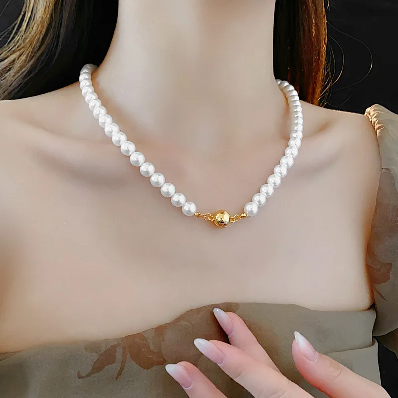 Ожерелья Draweye с жемчугом для женщин элегантные модные украшения в французском