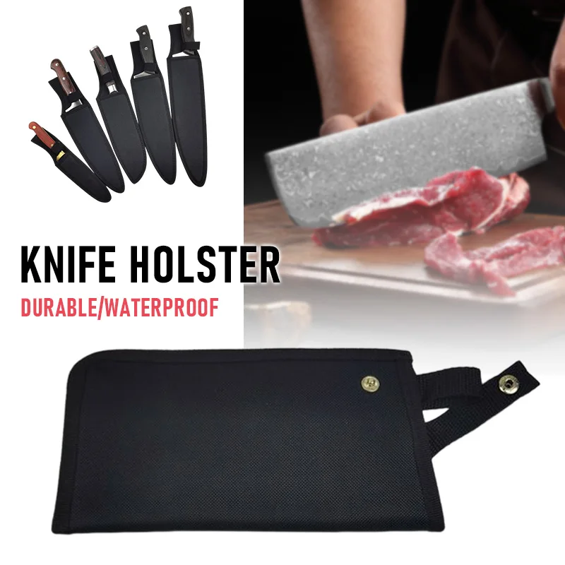 

Scabbard Knife Cover Black Thickened Oxford Cloth Chef Scabbard Waterproof Durable Kitchen Knife Storage Bag Protection Tools