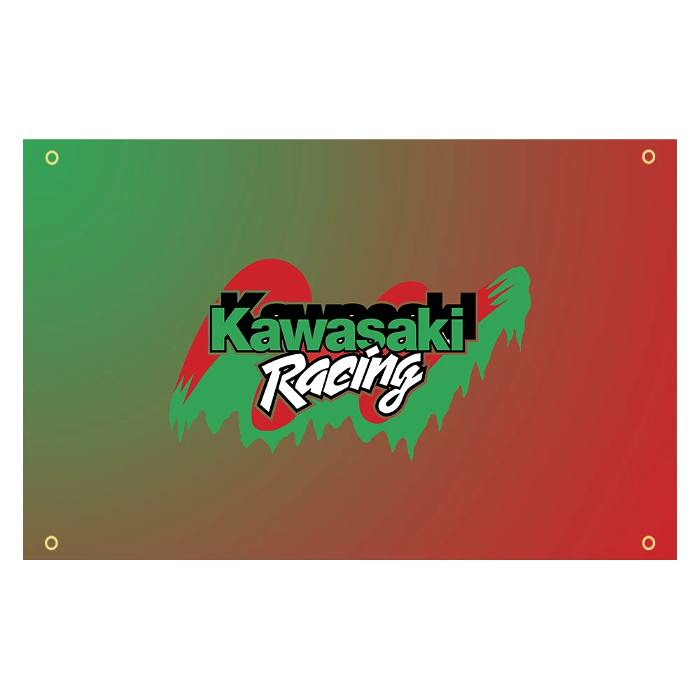 

90x150cm Japanese Kawasaki Motorcycle Racing Flag