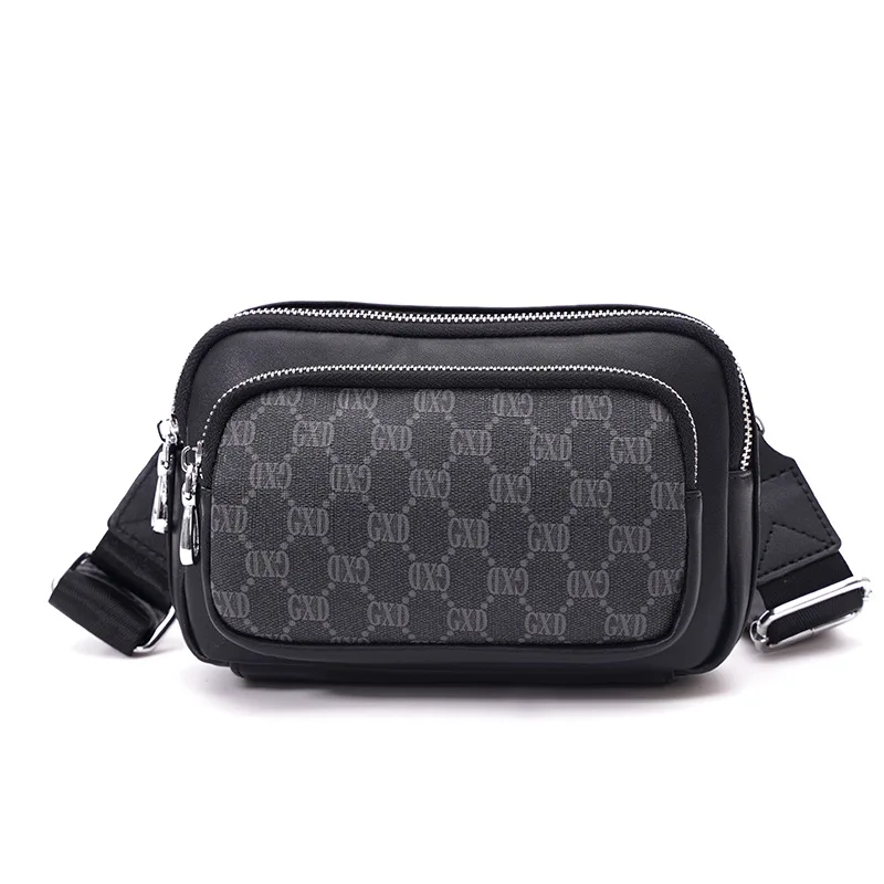 Mini Shoulder Crossbody Bag for Men Luxury Plaid Design Brand Clutch Bag Phone Storage Bag Purse Male Zipper Sling Messenger Bag
