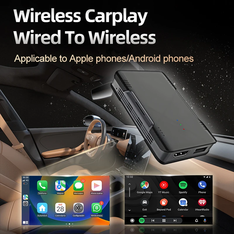 Для Hyundai H350 Wireless CarPlay Ai Box Qualcomm Smart HD Выход Android Auto Netflix с Play Store