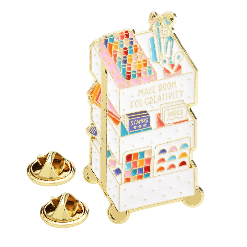 

Wuli&baby Beauty Paint Box Collar Pins For Women Unisex Enamel Cartoon Drawing Accessories Clothes Bags Brooch Pins Gifts