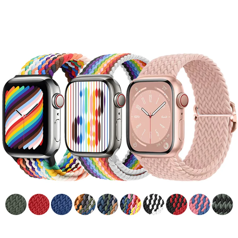 

Braided Solo Loop for Apple Watch Band 40mm 41mm 38mm 44mm 45mm 42mm 49mm, Wristband Strap for iWatch Bands Series 8/7/6/5/4/SE