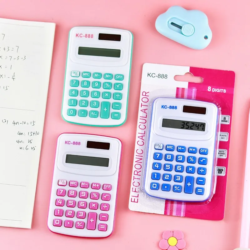 

Mini Calculator Children's Portable Calculator Candy Color Design Cute 8 Digits LED Calculatrice Student Calculator Hot Sale
