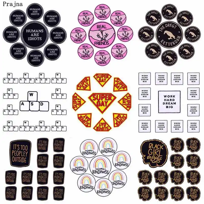 10 шт., термоклейкие нашивки с вышивкой, с надписью