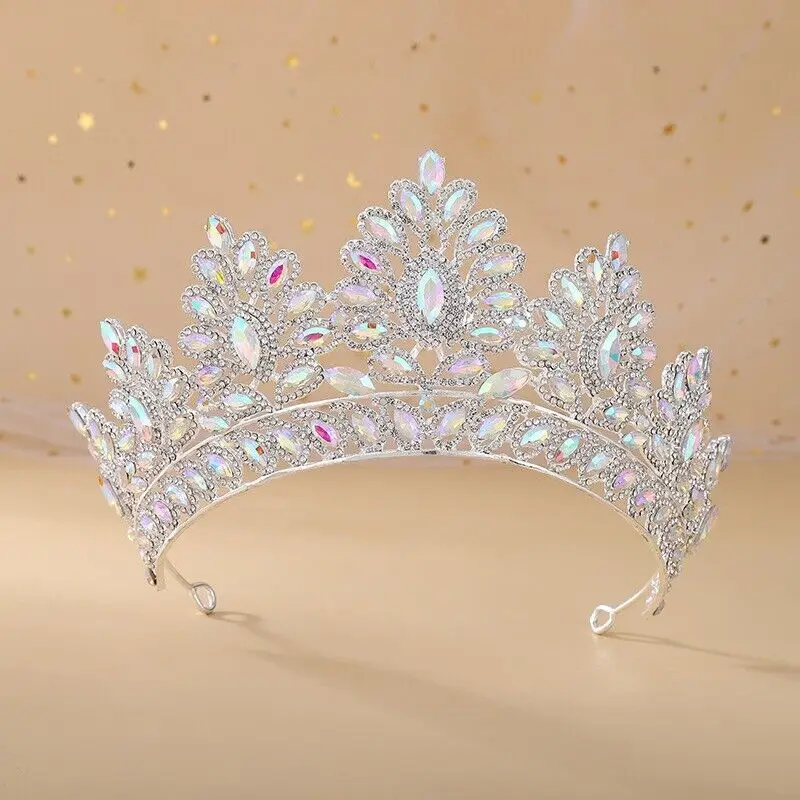 

Vintage Bling AB Rhinestone Crown, Princess, Bride, Quinceanera Headpiece, Gift