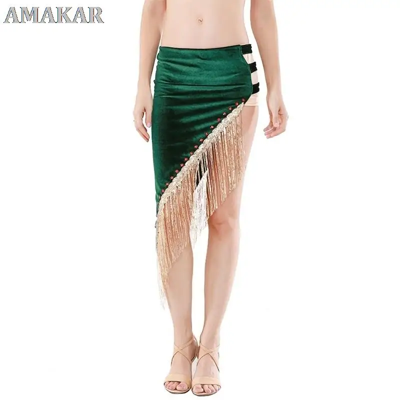 

Sexy Fringe Shawl Triangle Velvet Belly Dance Costume Festival Outfit Belly Dance Scarf Hip Scarf Belt