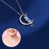 necklace gift uk moonstone jewellery cat women pendant chain