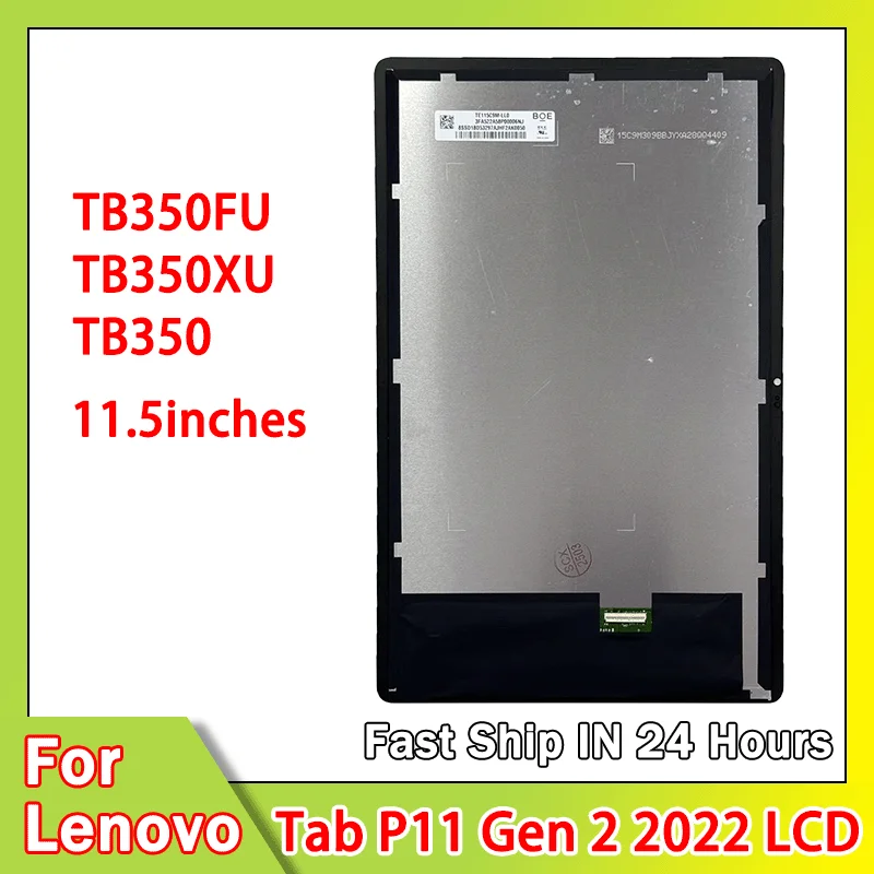 Фото 11,5-дюймовый ЖК-дисплей с сенсорным экраном для Lenovo Tab P11 Gen 2, дигитайзер в сборе TB350FU TB350XU TB350, замена дисплея №1