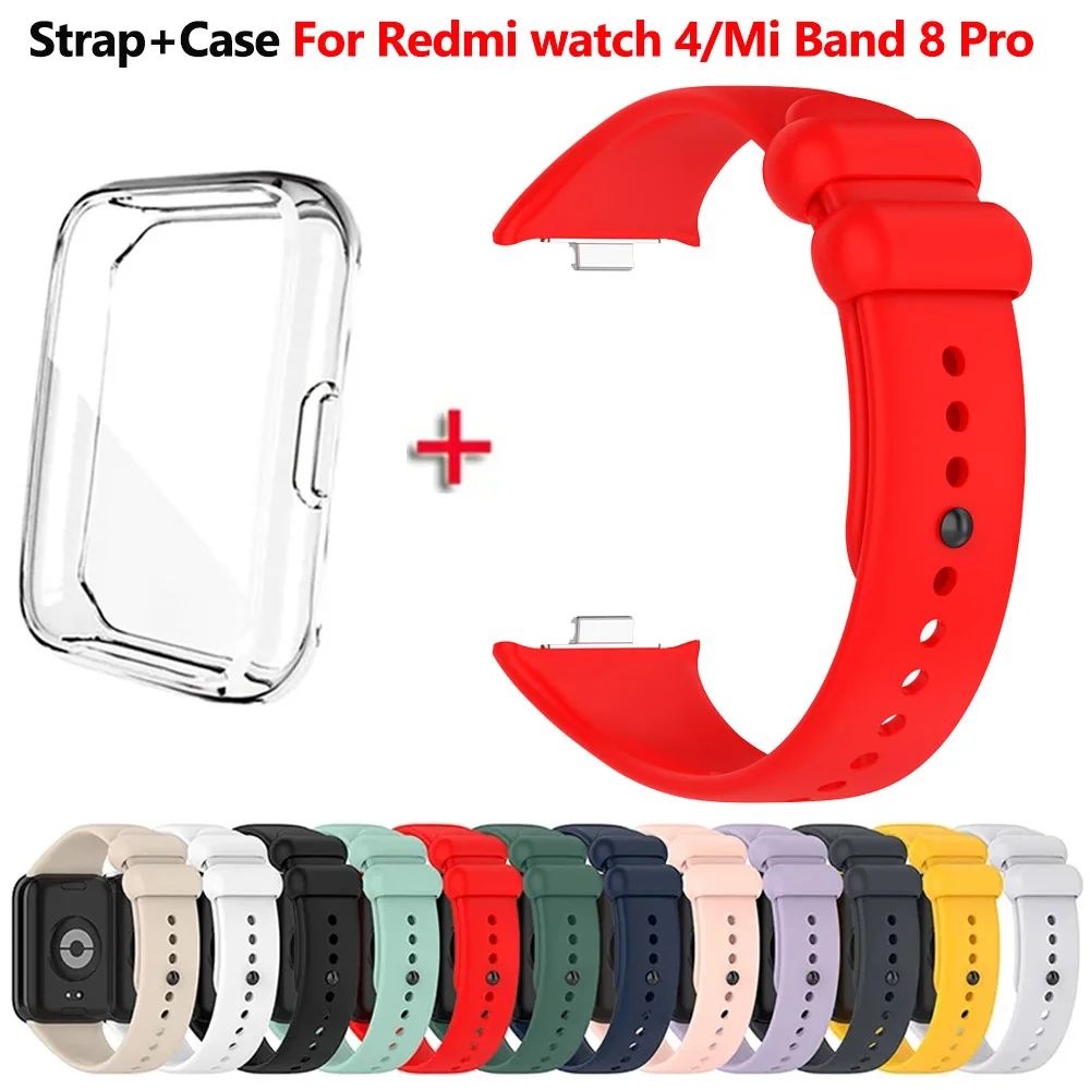 Ремешок и чехол для Xiaomi Mi Band 8 Pro защитный силиконовый смарт-браслета Miband 8Pro