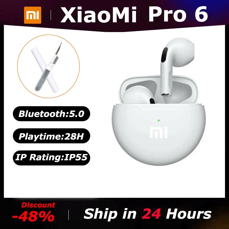 

Xiaomi MIJIA Air Pro 6 Mini Wireless Blue Tooth Headphones Sport In-Ear Waterproof Earphones Hifi Stereo For Iphone Xiaomi