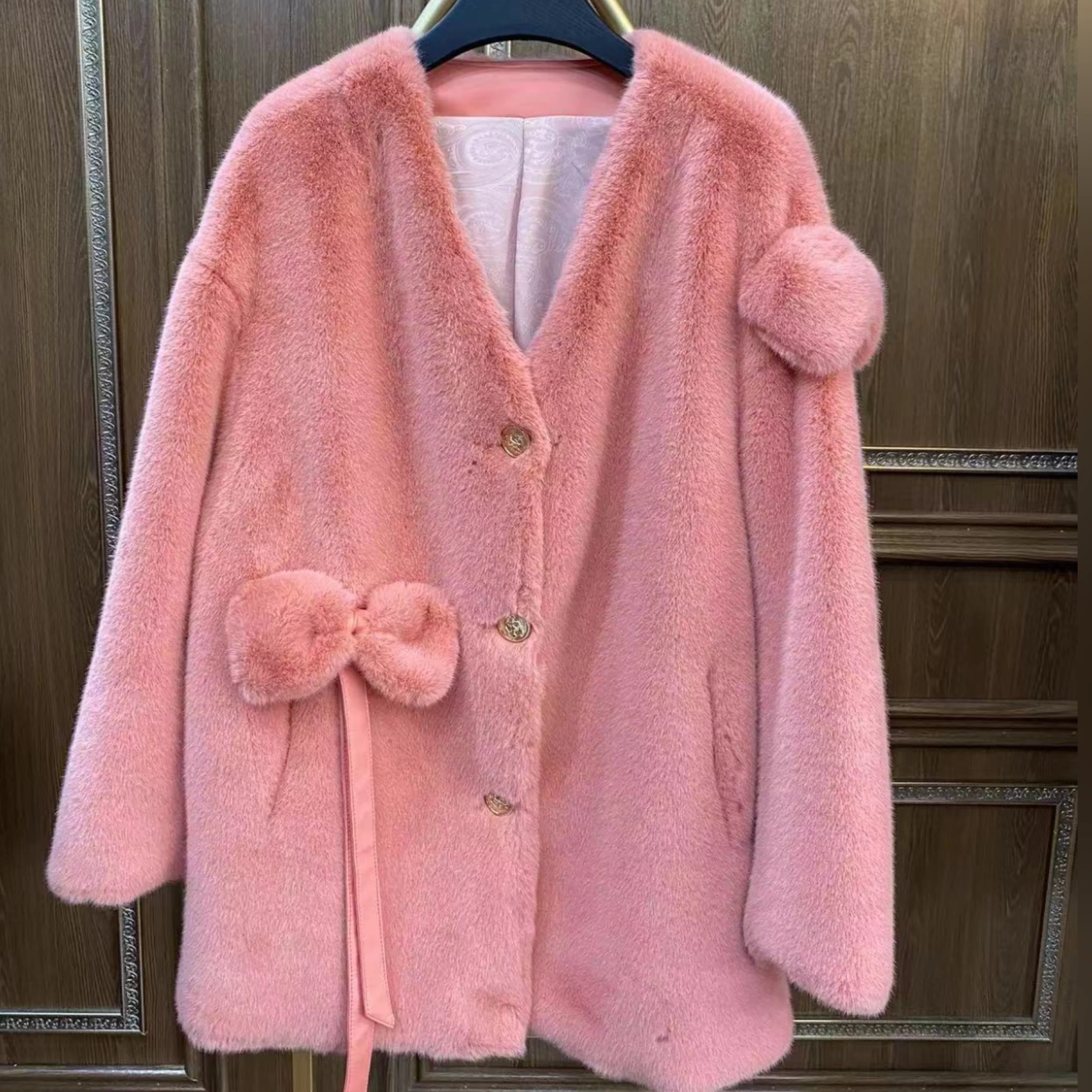 European Fur Long Sleeve Coat Female 2022 New Winter Coats Fashion Toka Double Face Wool Leather Warm Casual Sweet Fur Jacket