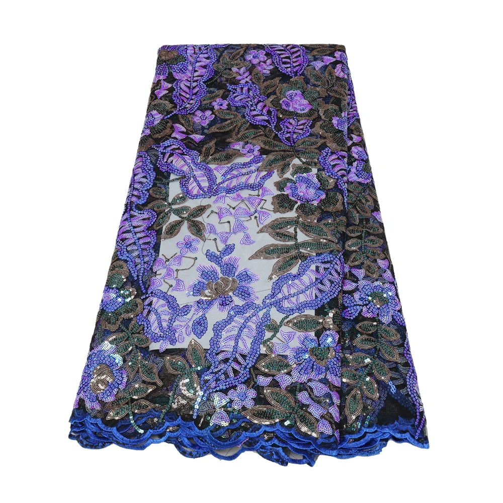 Высококачественная африканская кружевная ткань Tuille 2024 с блестками и вышивкой