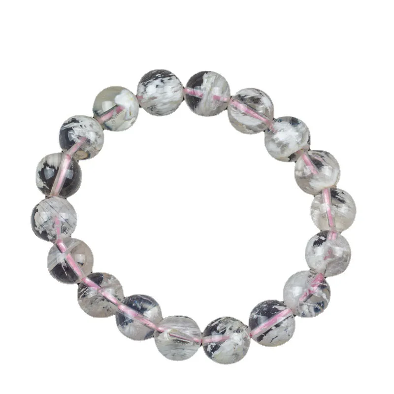 Браслет с духом 7a белый Снежинка Розовый цвет вишни Природный кристалл