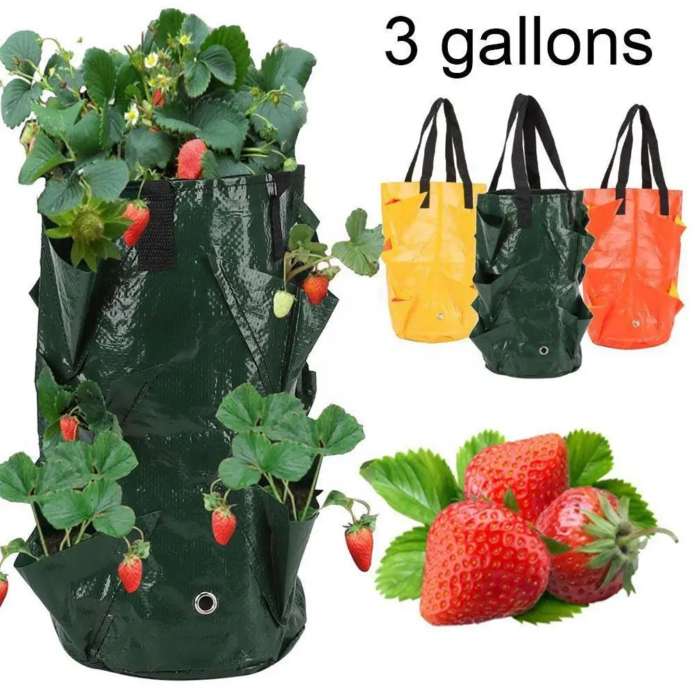 

Reusable Planter Pot PE Growing Bags For Vegetable Flower Herb Outdoor Planting Bag Hanging Strawberry Potato Flower Plante N4A6