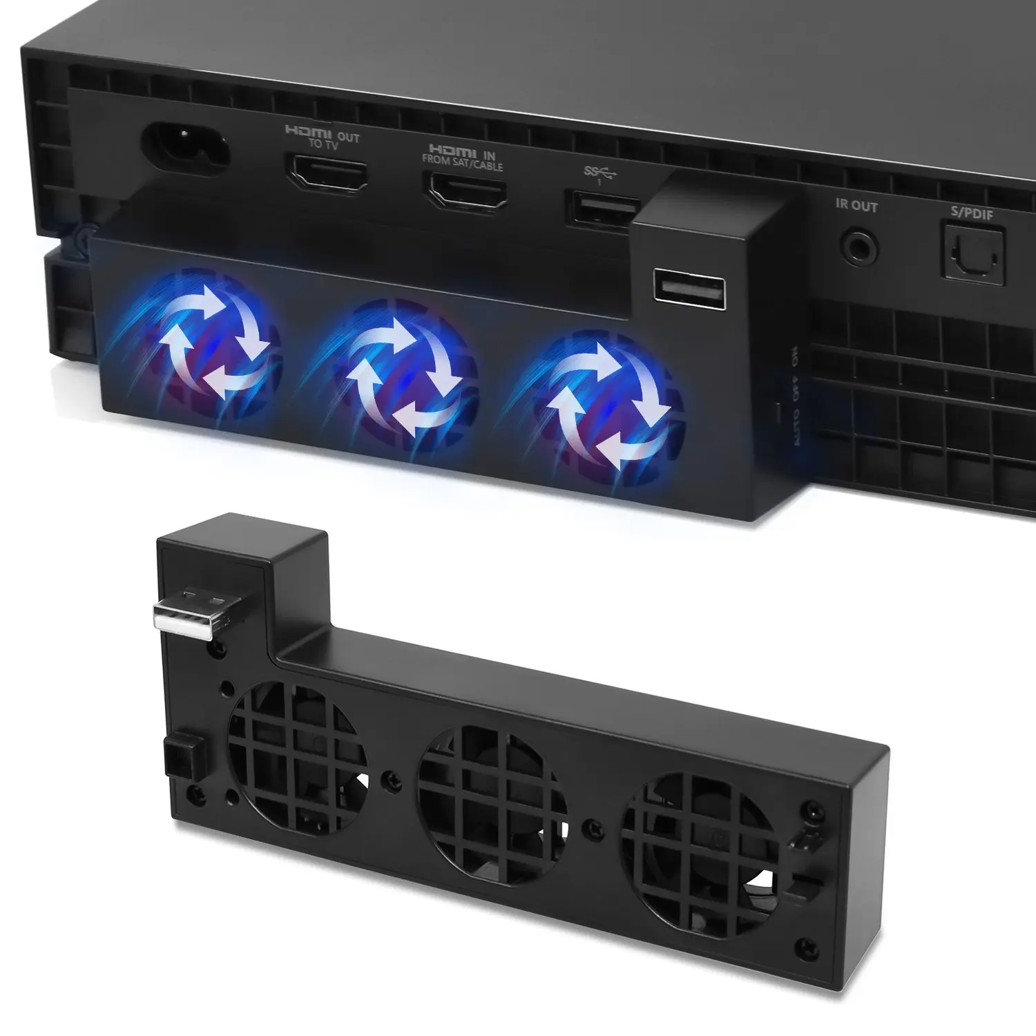 Охлаждающий вентилятор для One X, внешний USB-кулер с 3-мя охлаждающими вентиляторами для игровой консоли One X (art.: 3920d36bc00a0) - 3920d36bc00a0