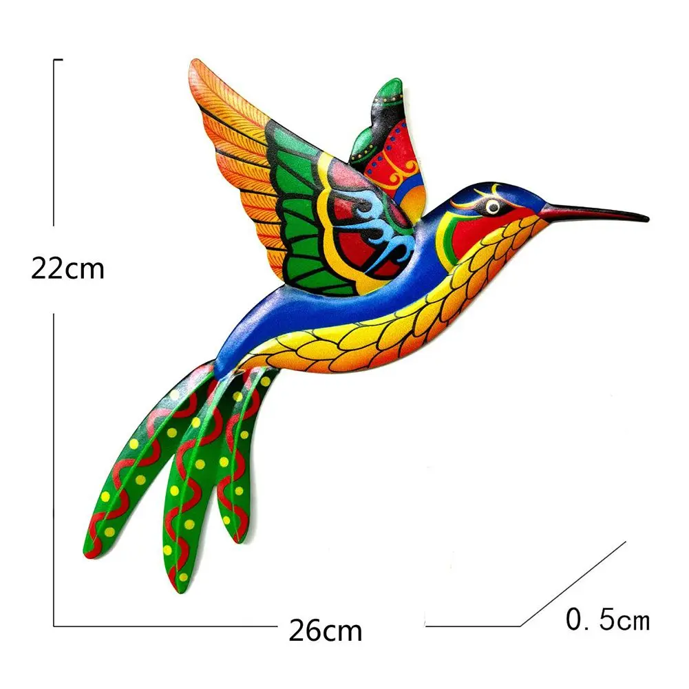 

Patio And Balcony Hummingbirds 3D 4PCS Home Decoration Hummingbird Outdoor Sculpture Iron Decors Fence Decoration