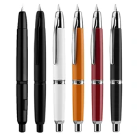 in stock majohn a1 press fountain pen retractable extra fine nib 0 4mm metal matte black ink pen with converter for writing