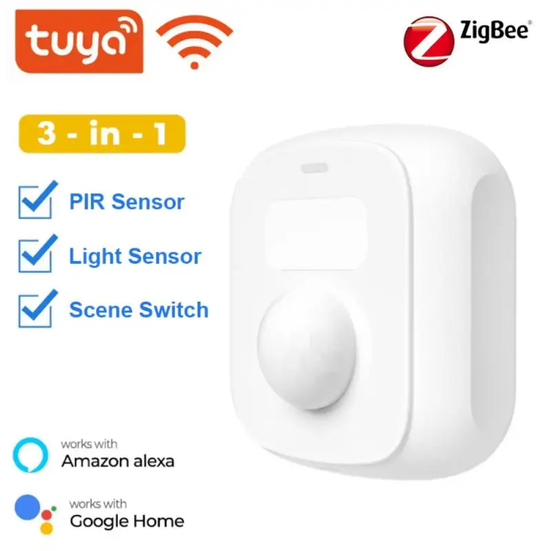 

Датчик движения человека Tuya Wi-Fi Zigbee, датчик движения тела с фонариком, функция переключения, безопасность умного дома