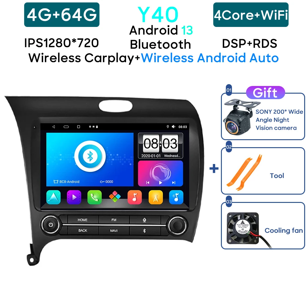 

Автомагнитола Carplay для Kia Cerato 3 K3 Forte 2013 - 2018 GPS-навигация Мультимедийный плеер Android Auto Video Stereo 5G Wifi No 2din DVD