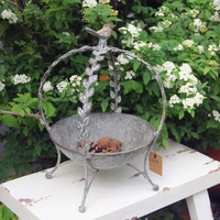 retro vintage outdoor garden decorative metal planter pot