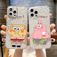 cute cartoon spongebob phone case for iphone 11 12 pro max mini 13 pro max 6 6s 7 8 plus x xs max xr se 2020 tpu funda cover