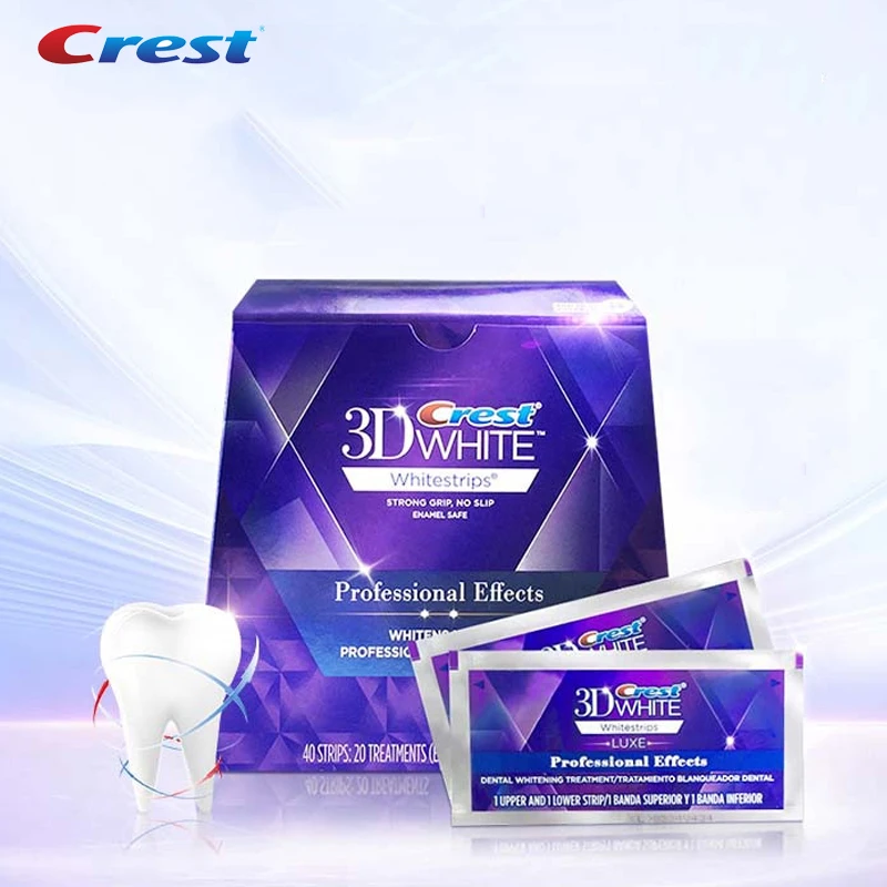 

Crest 3D Whitestrips Teeth Whitening Strip Kit Professional Effects Oral Safe Whiter Teeth Strips Original 5/10/20 Pouch