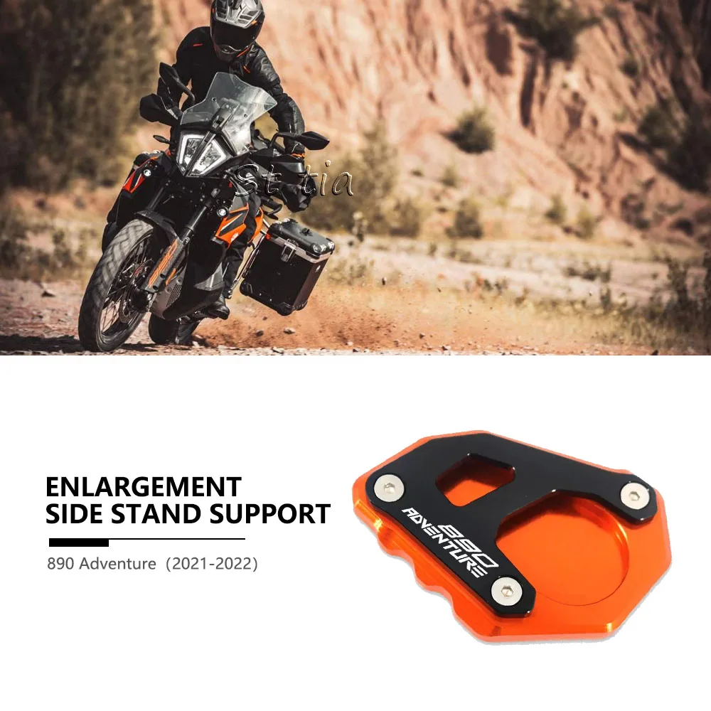 

New For 890 ADV 890 Adventure R 2021 2022 890ADV Motorcycle CNC Kickstand Foot Side Stand Extension Pad Support Plate Enlarge