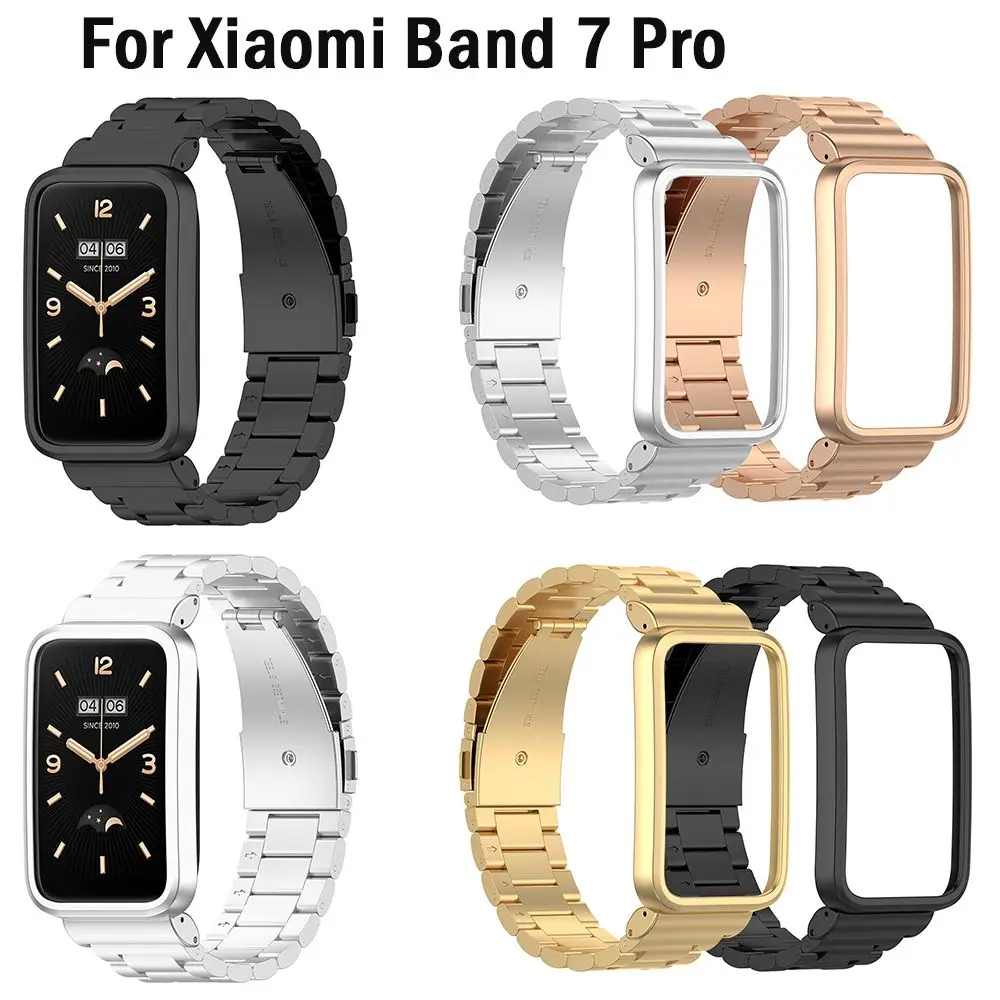 

Accessories Protective Watchband Frame Strap Bracelet Metal Case Stainless Steel For Xiaomi Band 7 Pro