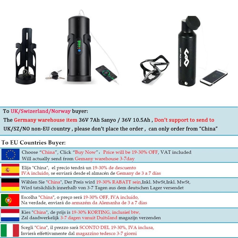 Аккумулятор для электровелосипеда Sanyo 36 В 18650 а/ч 9 батарейки 250 Bafang Tonsheng 350 Вт 500