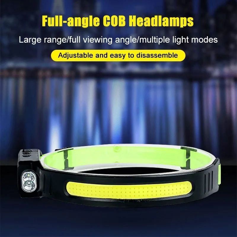 

New Sensor Led Headlamp Headlight Led Head Battery USB Rechargeable Head Flashlight Camping Searchlight Fishing Torch
