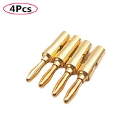 4pcs pure copper wire binding post terminals cross banana plug connector solder free banana head plug gold plated banana plug