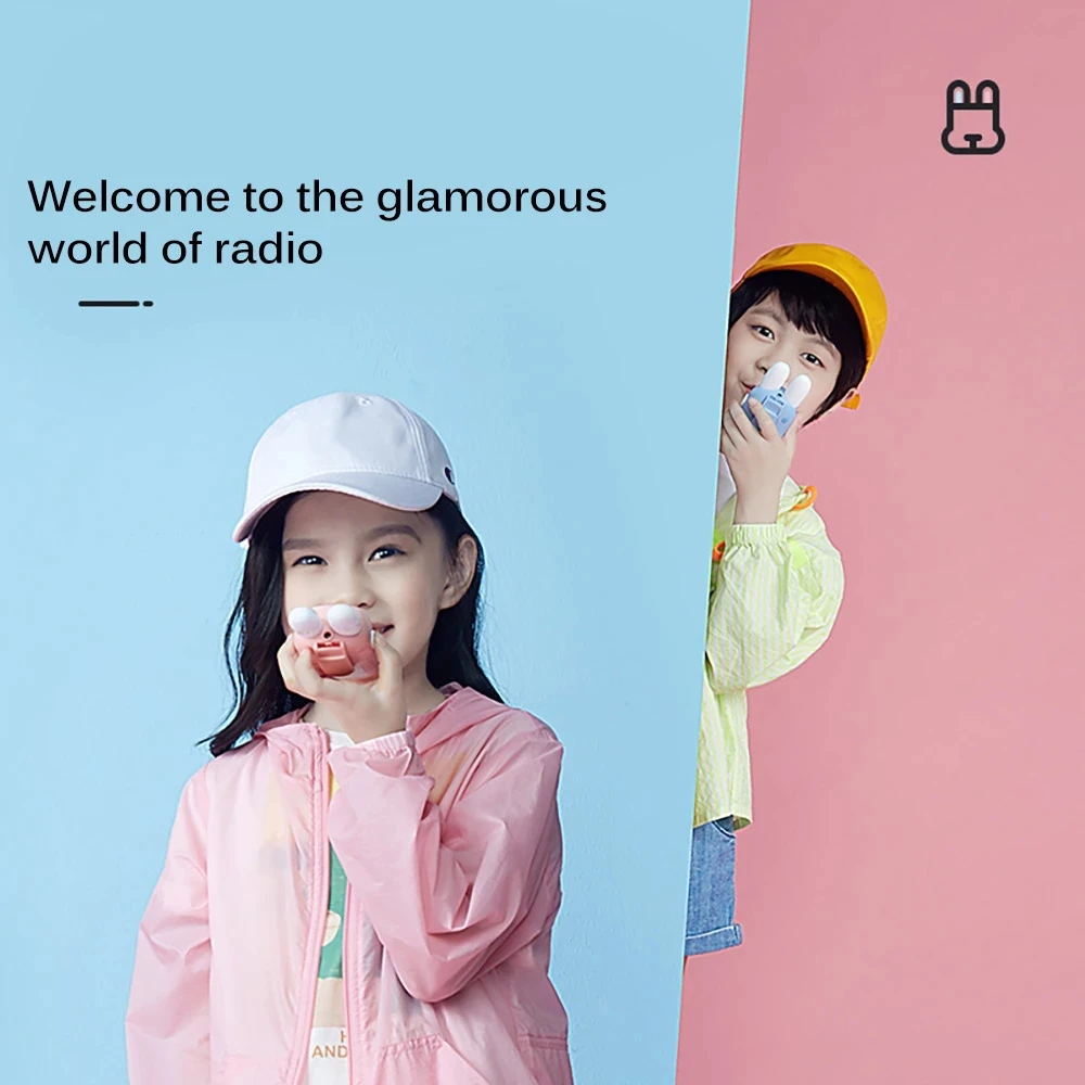 2PCS Children's Walkie Talkie Kids Mini Toys Handheld Transceiver 3KM Range Radio Lanyard Interphone Walkie Baby Christmas Gift