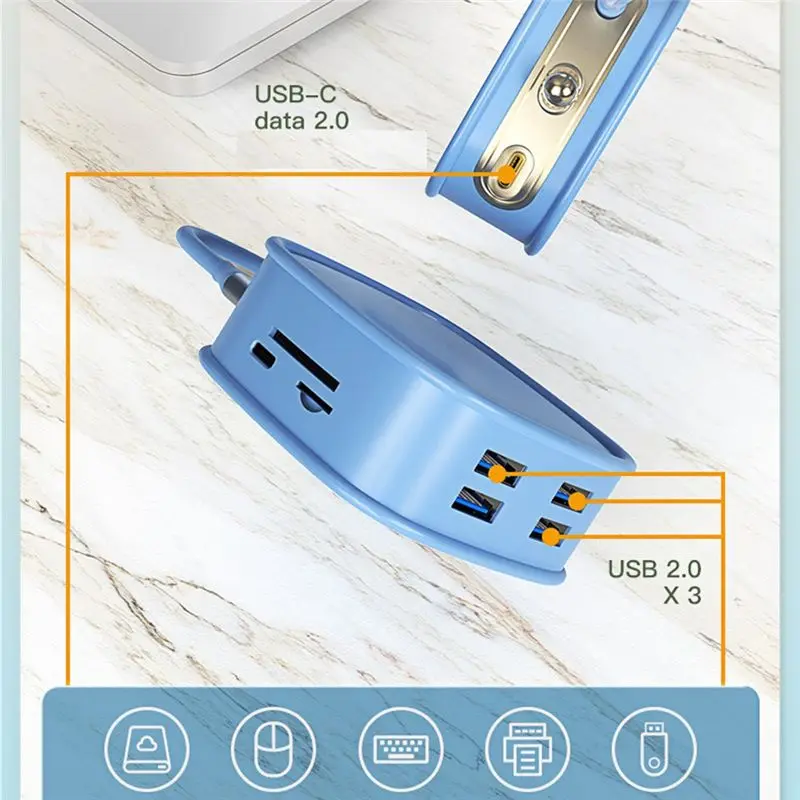Фото USB-хаб-адаптер OK 10 в 1 USB 3.0 Type-C с поддержкой 4K HDMI, RJ45 LAN Ethernet, несколькими портами USB для передачи данных, 100W PD-Hub Splitter (A) №4