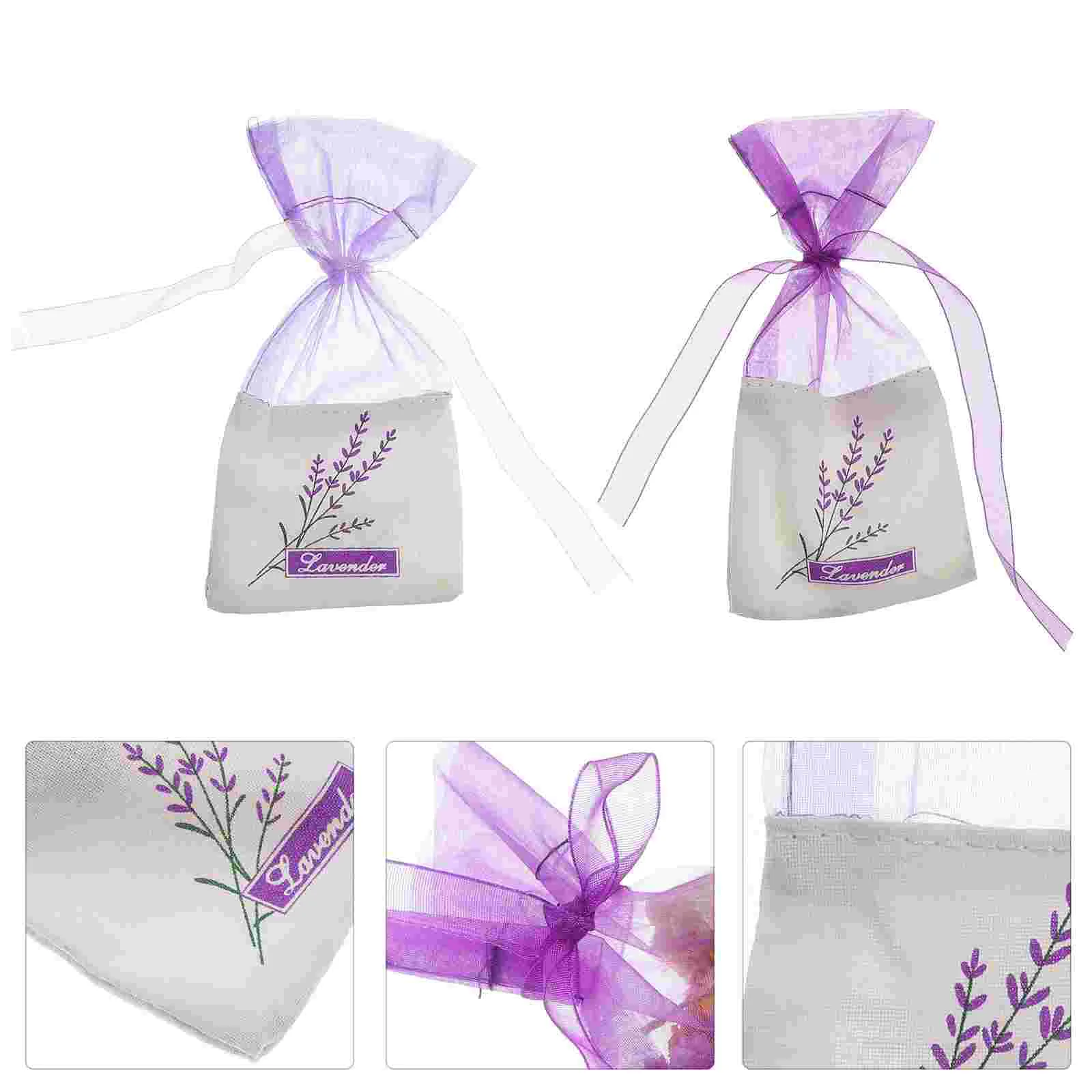 

20pcs Empty Lavender Sachet Bags Organza Storage Bags Drawstring Jewelry Cotton Ramie Sacks Fragrance Bags for Buds Rose