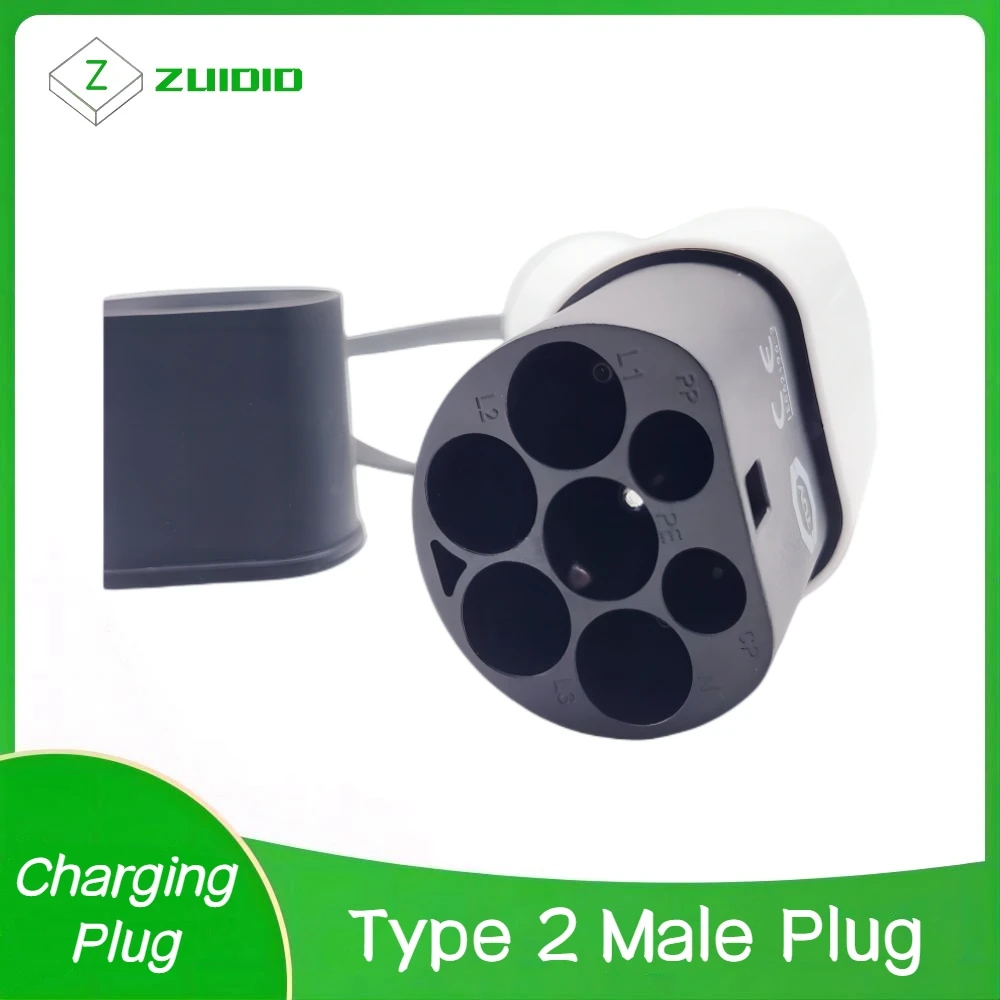 

EV Charger Type2 Male Plug for Power Supply Side 16A 32A 1 Phase IEC62196-2 Adapter 11KW 22KW Three Phase Electric Car
