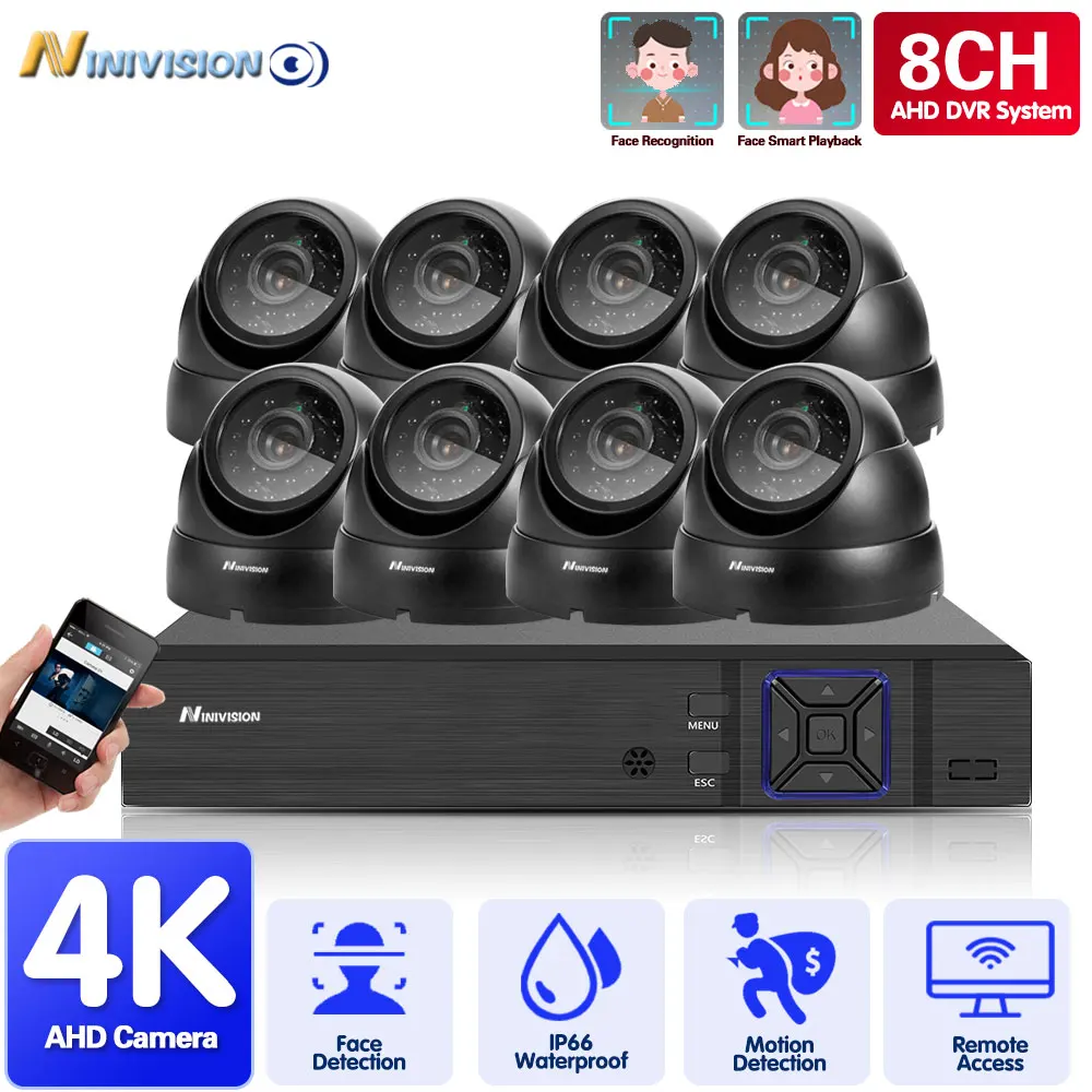 

HD H.265 8CH 4CH DVR CCTV System 4K AHD DVR 8.0MP IR Outdoor Security Waterpfoof Camera Surveillance Kit Mobile Phone Remote