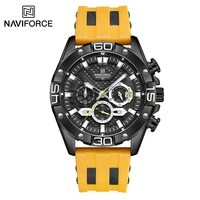 naviforce 2021 new luxury watches for men silicone strap military waterproof sport chronograph quartz wristwatch clock with date