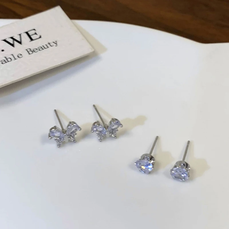 4 шт./комплект женские серьги-гвоздики в виде сердца