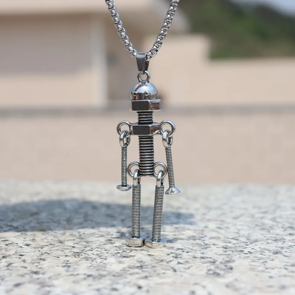 

Hip Hop Titanium Steel Necklace with Stylish Screw Shaped Punk Necklace Accessories Jewelry Stainless Steel Chains Choker