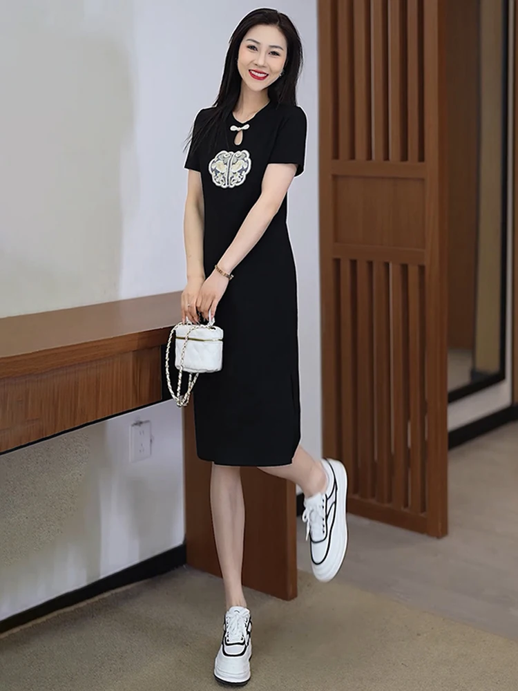 Женское Повседневное платье с коротким рукавом National Sle маленькие Облегающие юбки