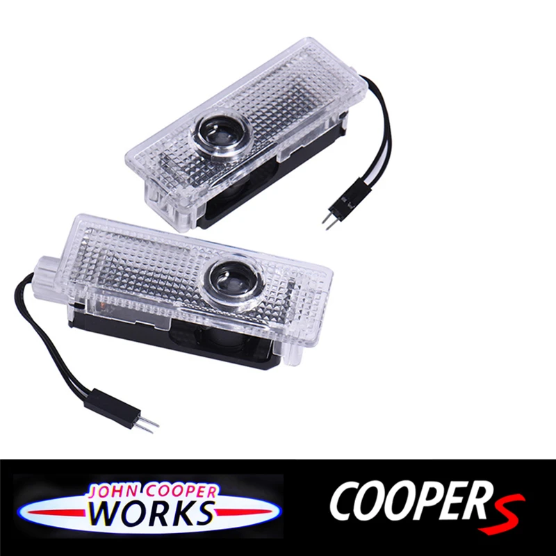 

2Pcs Led Projector Lamp Car Door Welcome Light Auto Accessories For Mini Cooper One S JCW R55 R56 R50 R53 R60 F55 F56 Countryman