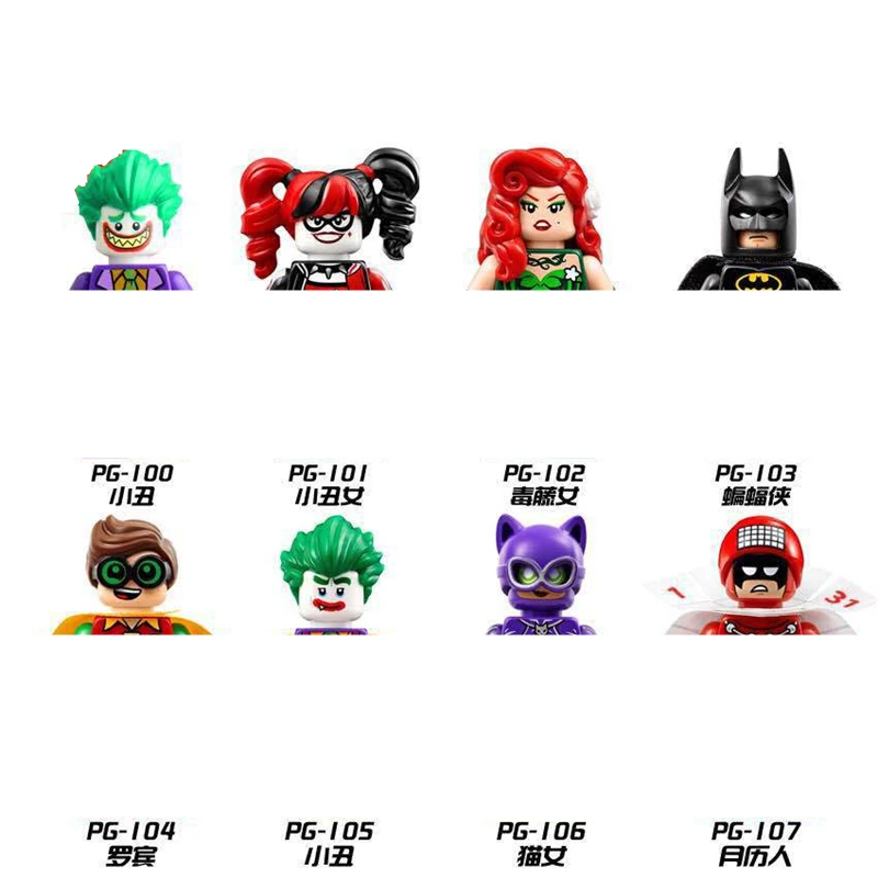 Бэтмен, Джокер, Харли Квинн, строительные блоки, мини-пластиковые фигурки, экшн-фигурки, сборные блоки, строительные блоки