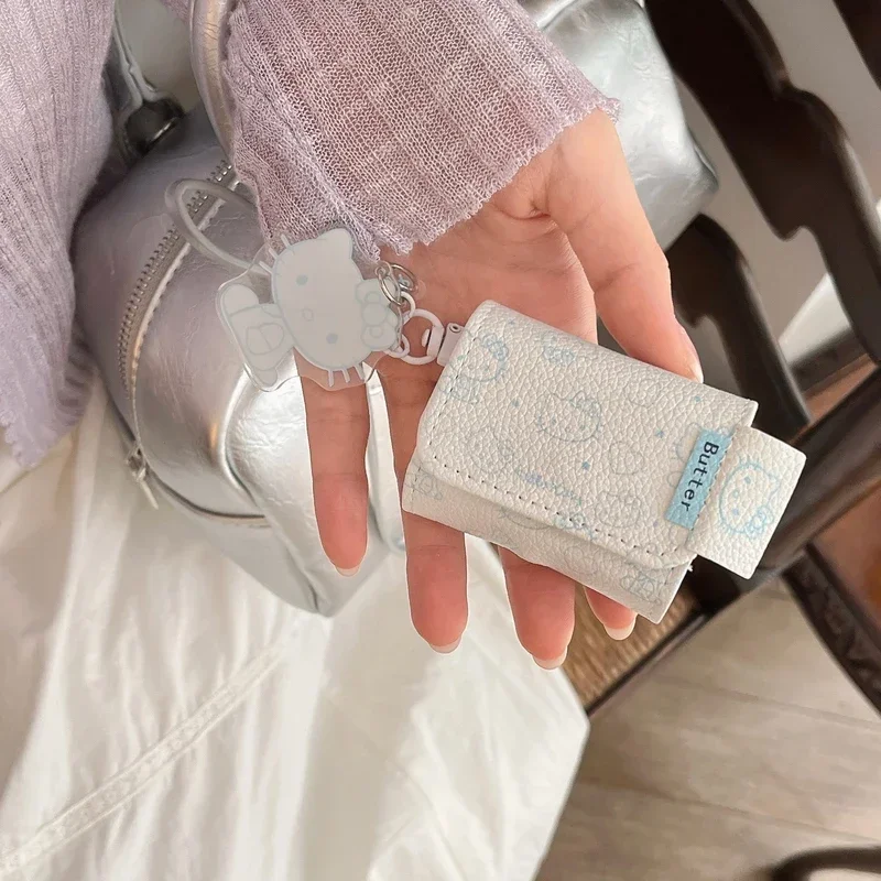 Кожаная сумка Sanrio Kawaii Hello Kitty с героями мультфильмов чехол для наушников AirPods 1 2 3 Pro