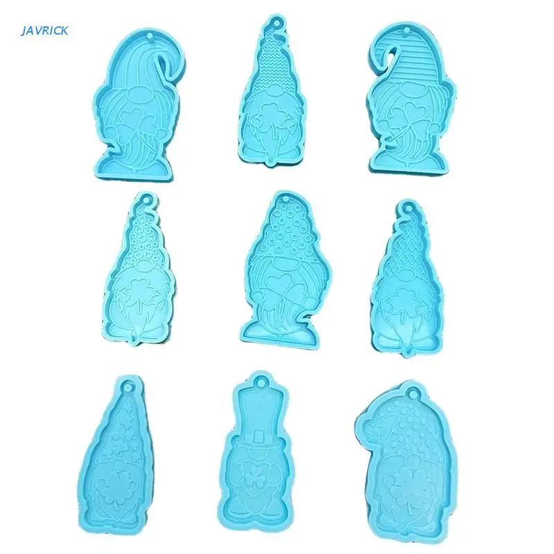 

Silicone Mold for DIY Craft Keychain Polymer Clay Mold Santa Clover Pendant Mold