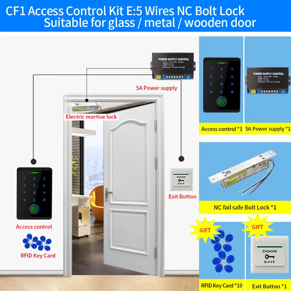 Tuya WIFI Fingerprint Access Control Kits Security Protection Waterproof Outdoor Keypad Door Opener Rfid Digital Electronic Lock images - 6