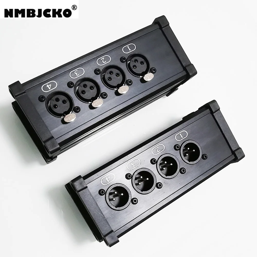 XLR Over 4 Channel 3-Pin Male Female to Single Ethernet - AES DMX RJ45 Cat5/Cat6 Audio Multi Network |